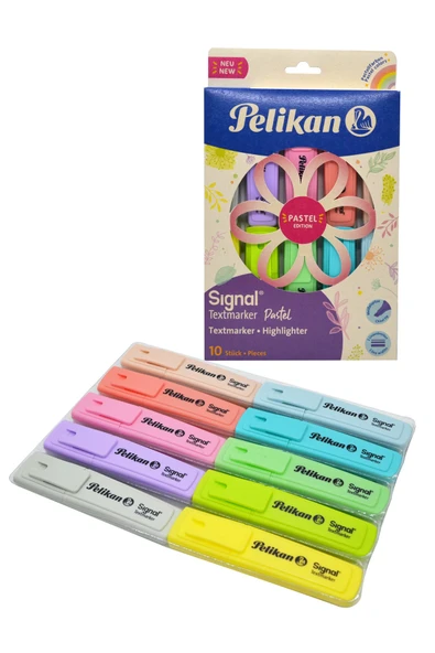 Signal Textmarker 10 Renk Pastel Fosforlu Kalem Seti ürün görseli 1