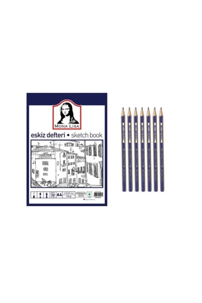 Mona Lisa A5 Eskiz Defteri Ve Faber Castell Dereceli Kalem Seti ürün görseli 1