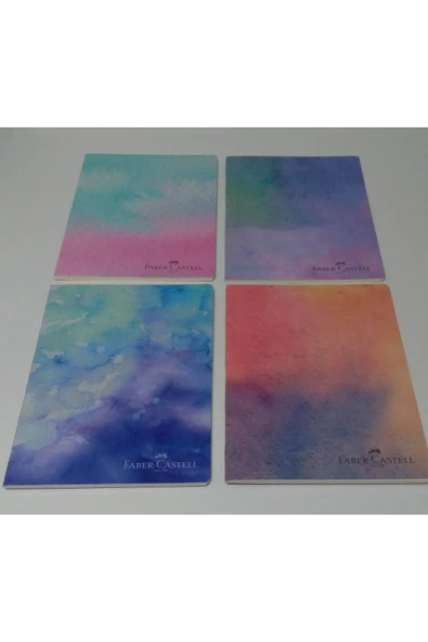 Karton Kapak Dik A5 Watercolors 4'lü Çizgisiz Defter ürün görseli 1