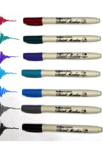 Supreme Brush Marker Fırça Uçlu Kalem 7 Renk ürün görseli 1