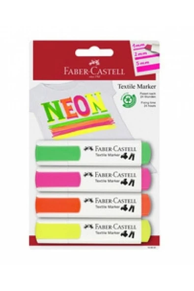 Tekstil Markörü Neon 4'lü ürün görseli 1