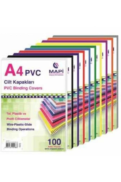 Pvc A-4 Cilt Kapağı 100 Lü Siyah ürün görseli 1