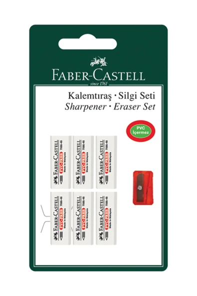Faber 6 Lı Silgi Seti Kalemtıraş Hediyeli (5509010002) ürün görseli 1