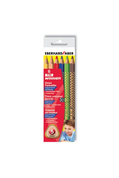 Kuru Boya Tri Winner Jumbo Üçgen 6 Renk 518406 ürün görseli 1