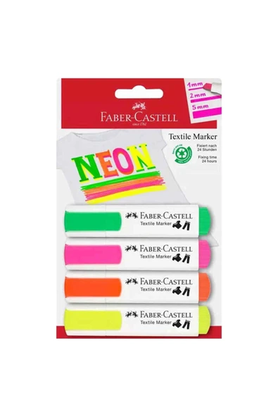 Faber Tekstil Markörü Neon 4 Lü 401595910 ürün görseli 1