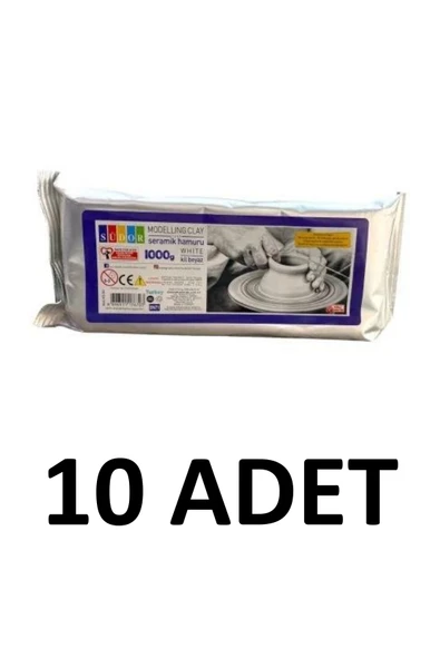 10 Adet Hava Ile Kuruyan Seramik Kil Hamuru 1000 Gr Beyaz ürün görseli 1