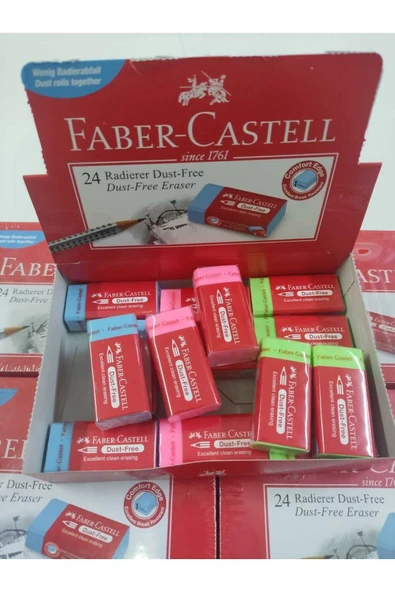 FABER-CASTELL ORTA BOY 6 LI RENKLİ SİLGİ - Resim 2
