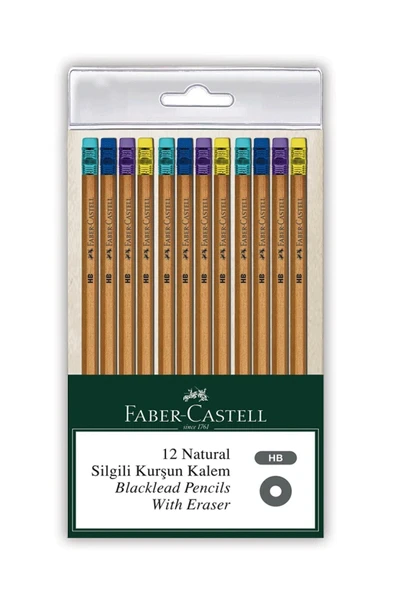 Faber Natural Silgili Kurşun Kalem 12li ürün görseli 1