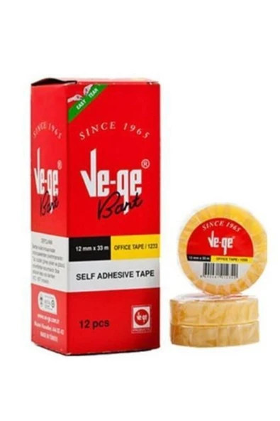 12 Adet Ve-ge Sarı Şerit 12x33 Ekonomik Bant Eto1233 ürün görseli 1