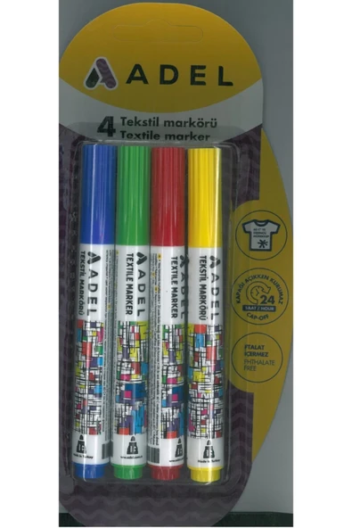 Textil Tişort Boyama Kalemi 4 Renk ürün görseli 1