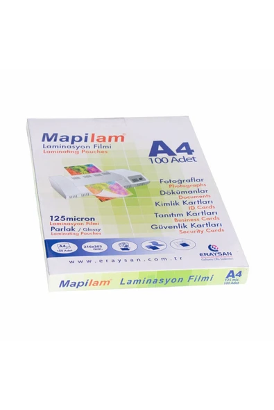 Mapi Laminasyon Filmi A4 125 Micron 100 Lü 1021204 0625 ürün görseli 1