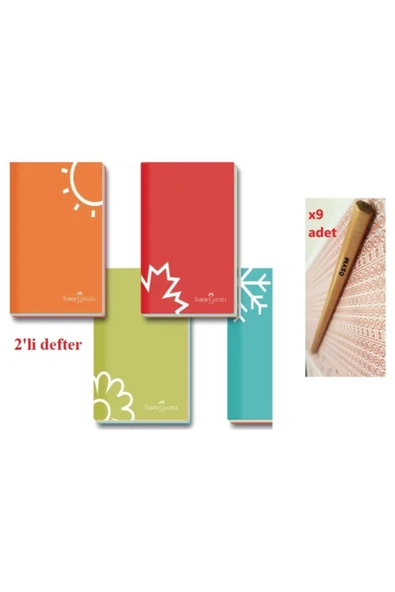 Karton Kapak Dik Seasonss 2'li Defter & 9'lu Natural Ösym Sınav Kalemi ürün görseli 1