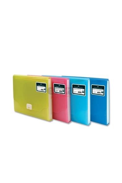 Faber-castell Körüklü Dosya Neon Renkler Kırmızı ürün görseli 1