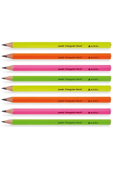 Adel Jumbo Üçgen Kurşun Kalem 8 Li Paket (2063140108) ürün görseli 1