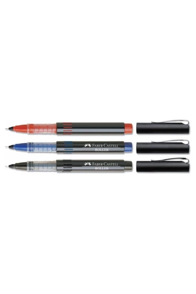 Faber-castell Iğne Uçlu Roller Kalem 0,5 Mavi Siyah Kırmızı 3 Adet ürün görseli 1