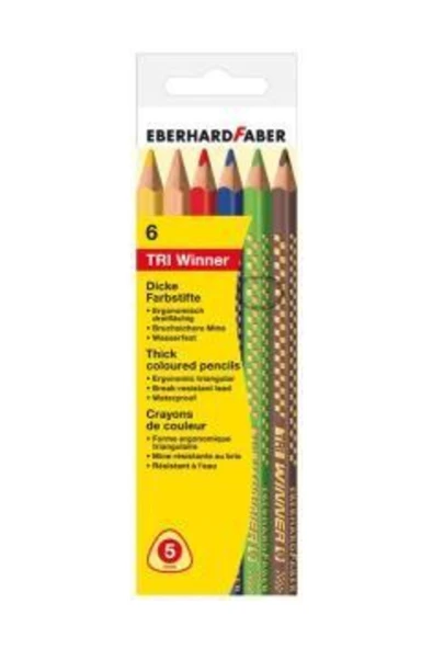 Kuru Boya Tri Winner Jumbo Üçgen 6 Renk 518406 ürün görseli 1
