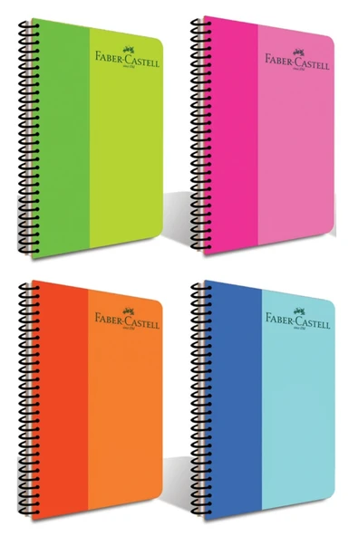 Bicolor Spiralli Plastik Kapak Defter 160 Yaprak Çizgili 4'lü Set ürün görseli 1
