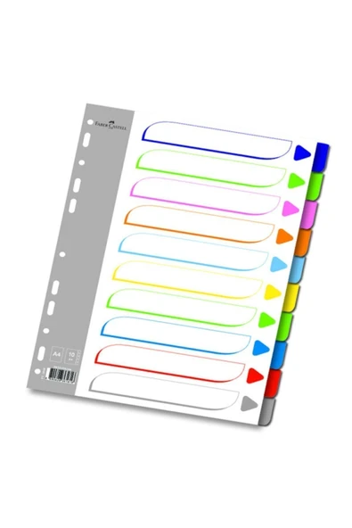 Faber-castell A4 Seperatör 12 Renkli Plastik Fc-2012 5075250107 ürün görseli 1
