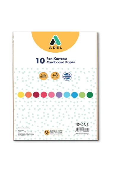 Fon Kartonu 25x35 Cm Karışık 10 Lu 4343030001 ürün görseli 1