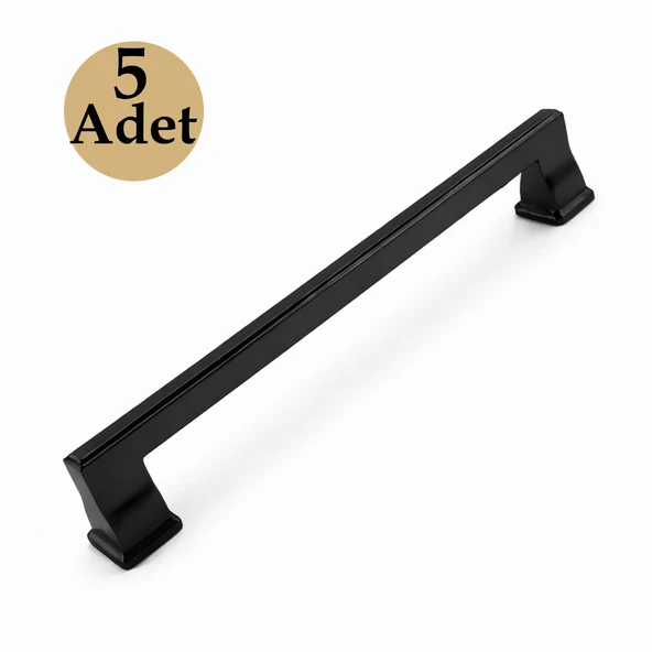 OLİFKA Mat Siyah Çekmece Kulp 5 Adet 160 mm Modern Şık Tasarım Metal Dolap Kulbu Mobilya Aksesuarı ürün görseli 1