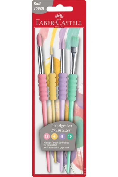 Fırça Seti Soft Touch 4'lü Pastel Renkler ürün görseli 1