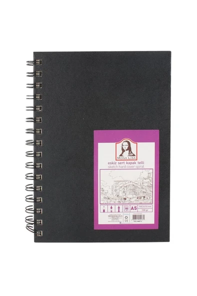 MN07-5 ESKİZ SERT KAPAK SPİRALLİ DEFTER A5 100 GR 80yp ürün görseli 1