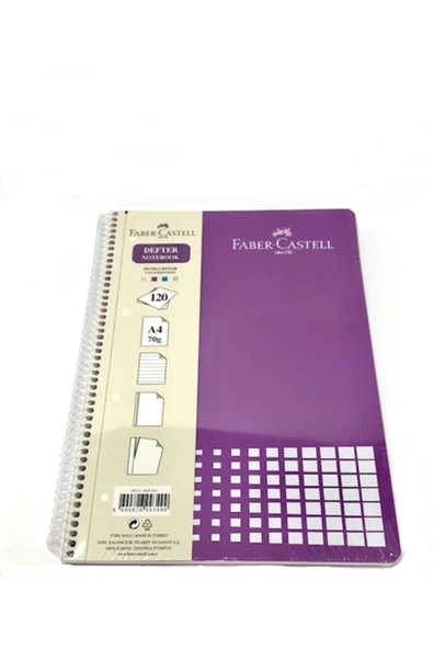 Faber Pp Kapak A4 70gr 120 Yp Mor Çizgili Defter ürün görseli 1