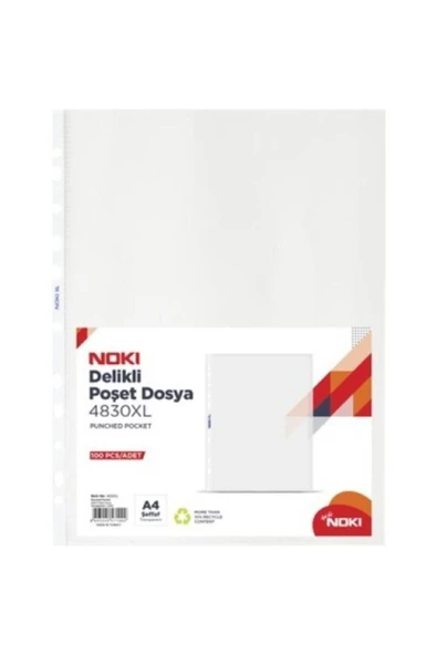 Şeffaf Delikli 4830xl Poşet Dosya ( Föy Dosya ) 100 Adet ürün görseli 1