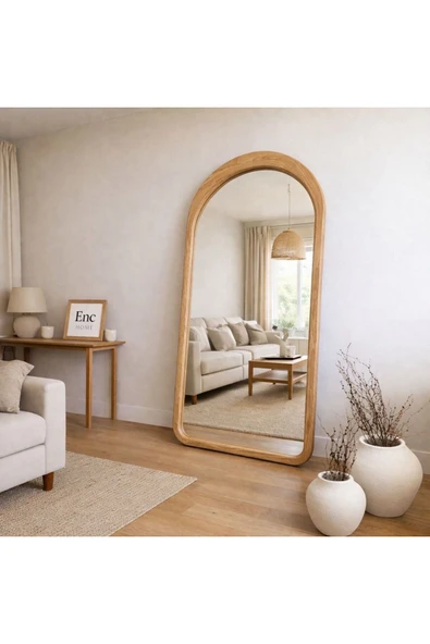 Menes naturel ayaklı ağaç boy aynası 180x80 ürün görseli 1