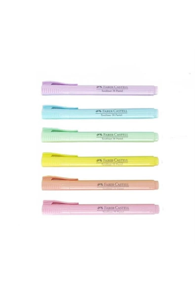 Faber-castell Fosforlu Kalem 38 Pastel Karışık 6'lı ürün görseli 1