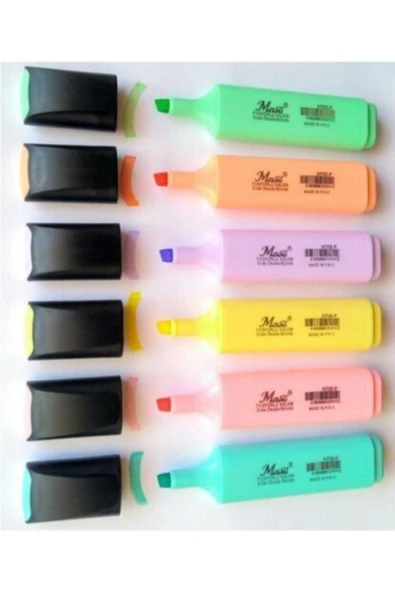 Pastel Renk Fosforlu Işaretleme Kalemi 6 Lı Set ürün görseli 1