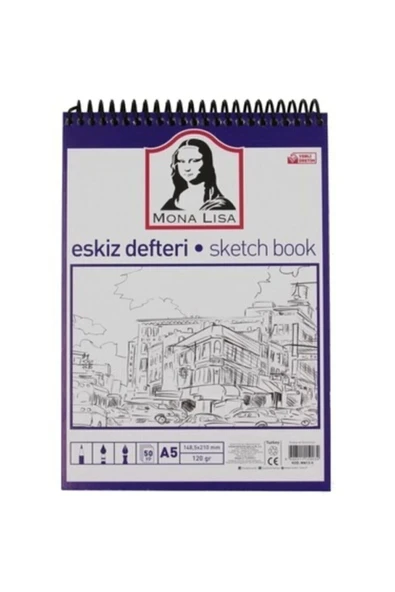 Mona Lisa Eskiz Defteri 120 Gr A5 50 Yaprak Spiralli ürün görseli 1