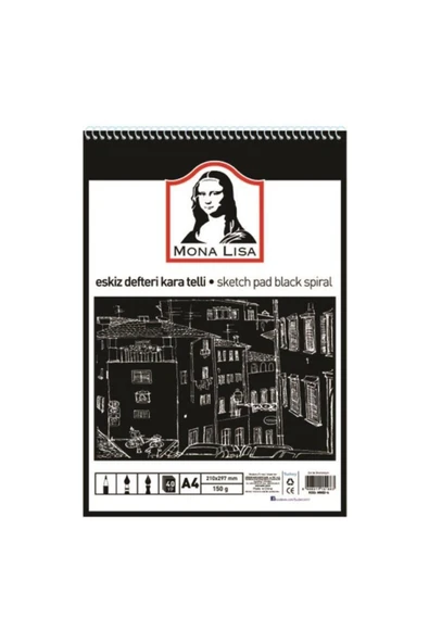 Monalisa Eskiz Defteri Kara Telli A4 150 Gram 40 Yaprak Mn02-4 ürün görseli 1
