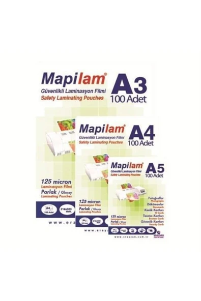 A-4 Laminasyon Filmi 125 Micron Parlak 100 Lü 1021204 (1 Paket 100 Adet) ürün görseli 1