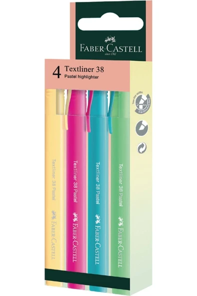 Faber-castell Fosforlu Kalem 38 Pastel 4x 2022 ürün görseli 1
