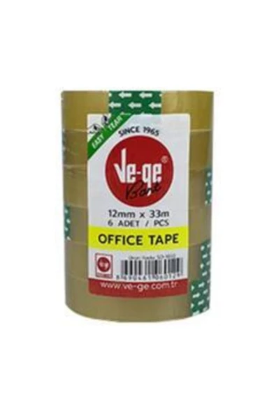 Ve-ge Selefon Bant Offıce Tape 12x33 (6 Lı Paket) ürün görseli 1