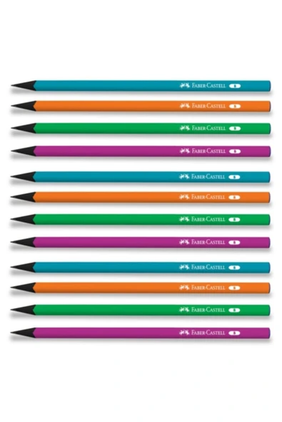 Faber-castell Kurşun Kalem Siyah Lata Neon Yuvarlak B (12 Li Paket) ürün görseli 1