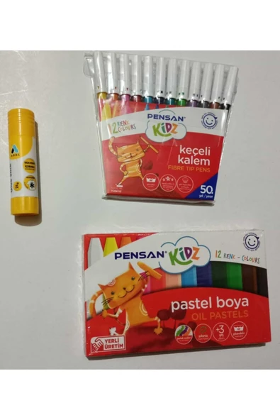 12 Li Keçeli Kalem 12 Li Pastel Boya Adel Prit Seti ürün görseli 1