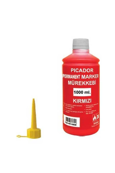 Kırmızı 1000 ml Tahta Kalemi Mürekkebi ürün görseli 1