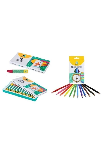 Kuru Boya Tam Boy Pastel Boya 12 Li Okul Seti ürün görseli 1