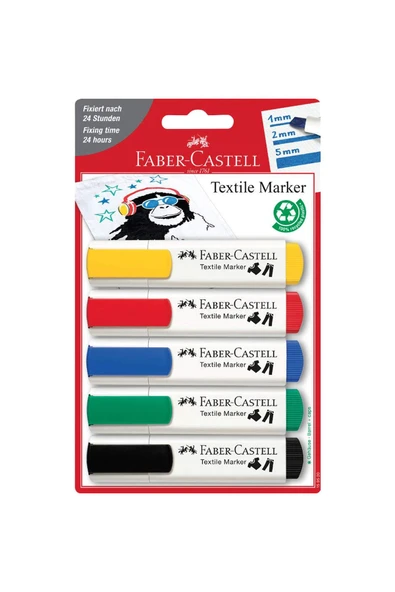 Faber-castell 159520 5'li Tekstil Markörü ürün görseli 1