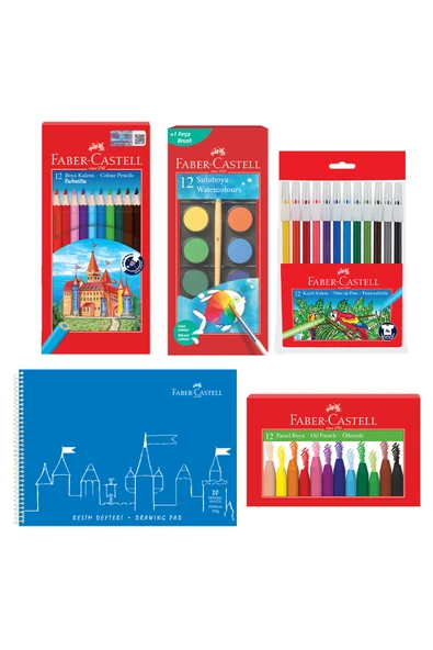 Boyama Seti ve 25x35 Resim Defteri Hediye – Sulu, Pastel, Keçeli, Kuru Boya(Karma Renk Gönderilir) ürün görseli 1