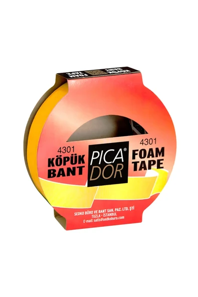 Çift Taraflı Köpük Bant 19mmx5m Askılı (KO002) ürün görseli 1