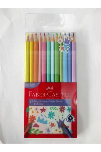Faber 12 Renk Üçgen Kuru Boya Pastel Renkler 116313 ürün görseli 1