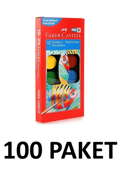100 Paket Sulu Boya 12 li Küçük Boy ürün görseli 1