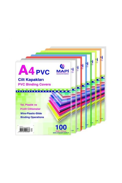 Cilt Kapağı Mavi 100lü Mapı-160 A4 Pvc ürün görseli 1