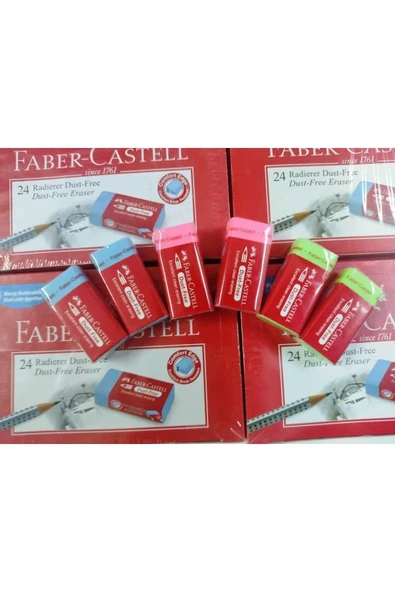 FABER-CASTELL ORTA BOY 6 LI RENKLİ SİLGİ - Resim 7