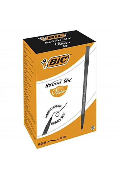 ROUND STIC TÜKENMEZ SİYAH 1.0mm 60'LI PAKET ürün görseli 1