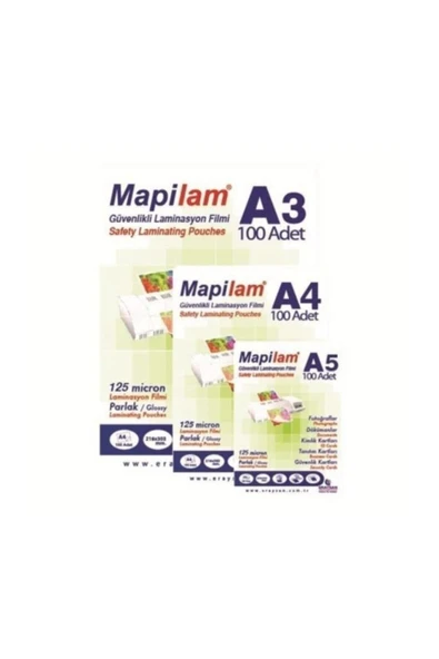 A-3 Laminasyon 125 Micron 100'Lü 1021203 ürün görseli 1