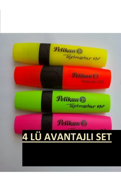 Fosforlu Kalem Set 4 Lü ürün görseli 1